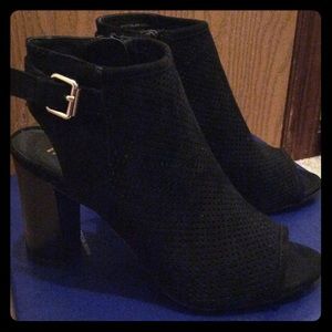 Black Peep-toe Booties